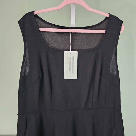 BloomChic Solid Pocket Sleeveless Ruffle Hem Tank Dress Black Size 14-16 - Picture 3 of 7